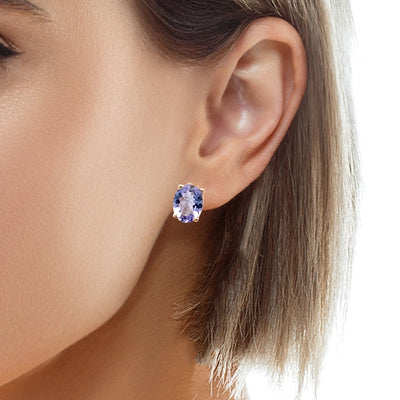 ESTATE Tanzanite Studs in Yellow Gold