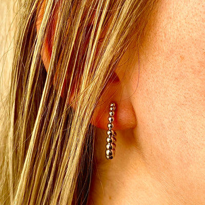 Gabriel & Co. Silver Beaded Hoop Earrings EG14660SVJJJ