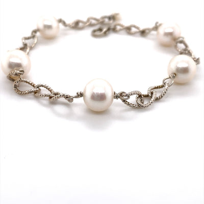 Beeghly & Co. Sterling Silver Fancy Link &  Pearl Children's Bracelets BCB-3