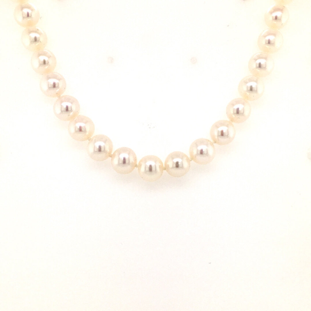18" Strand Cultured Pearl Necklace in Yellow Gold by B&C