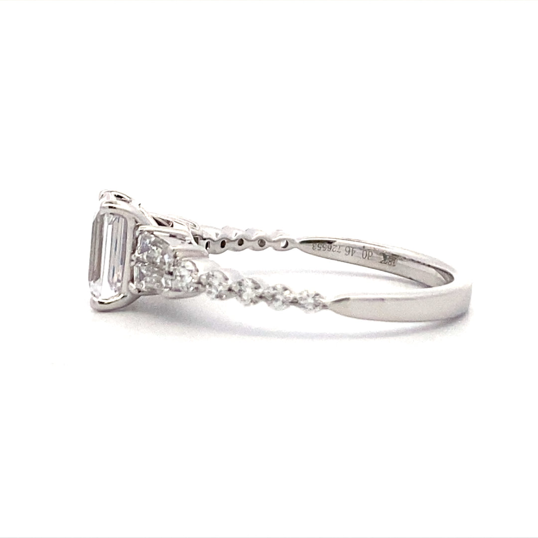 Simon G. 18 Karat Emerald Cut Diamond Engagement Ring LR2569
