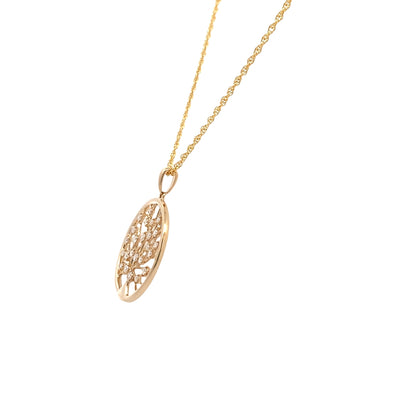 Diamond Tree of Life Pendant in Yellow Gold by Allison Kaufman