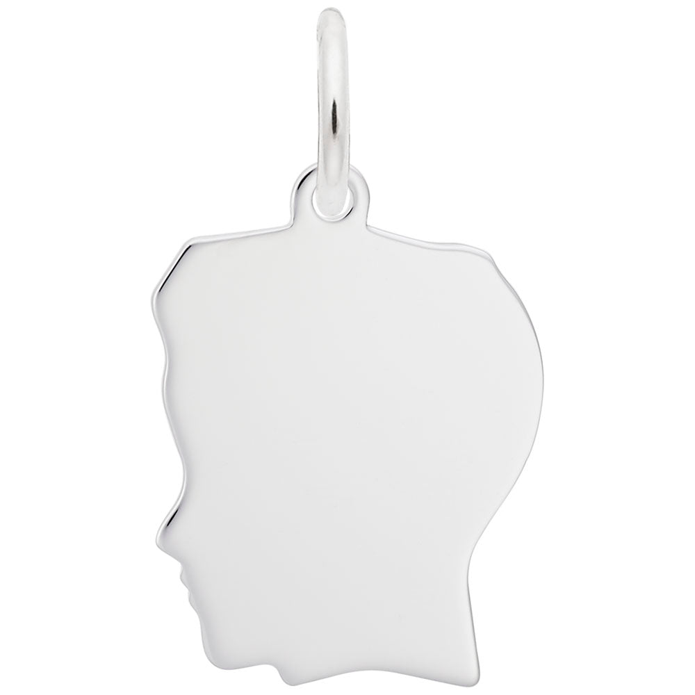Boy Silhouette Charm in Silver