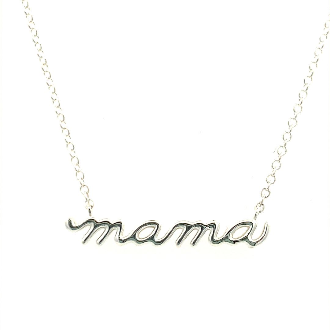 Sterling Silver Mama Necklace 87395:117:P