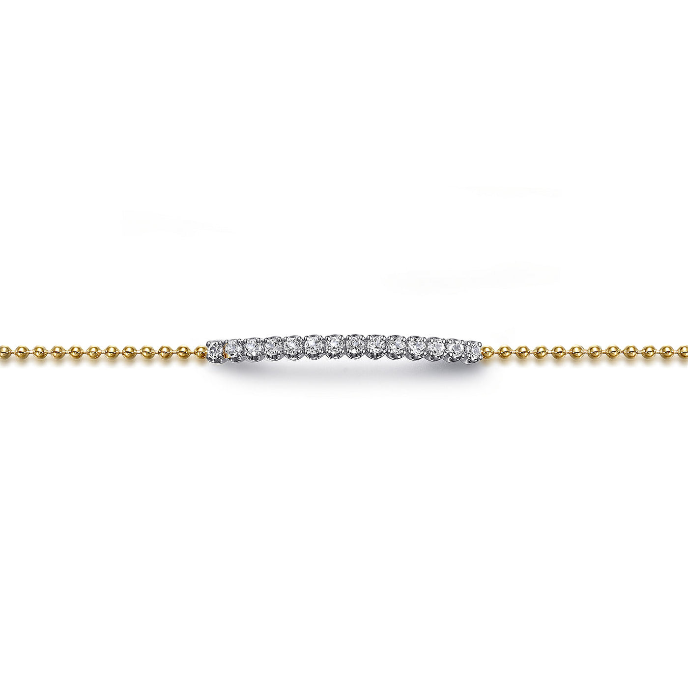 Diamond Bar Bracelet in Two-Tone Gold by Gabriel & Co.