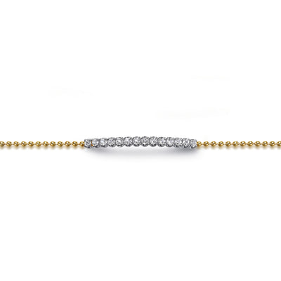 Diamond Bar Bracelet in Two-Tone Gold by Gabriel & Co.