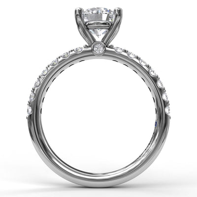 FANA 14 Karat White Gold Round Diamond Engagement Ring S3846/WG