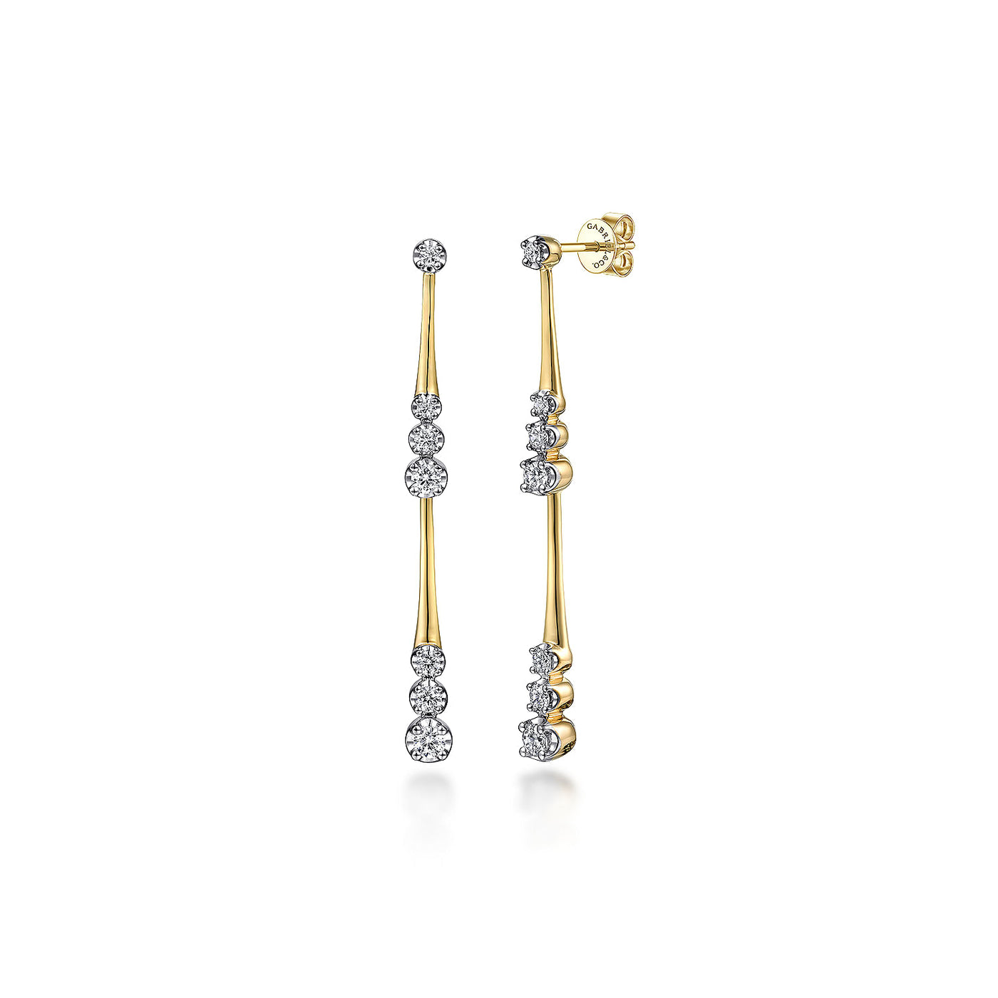 Gabriel & Co. 14K Yellow Gold Drop Diamond Earrings EG14828Y45JJ