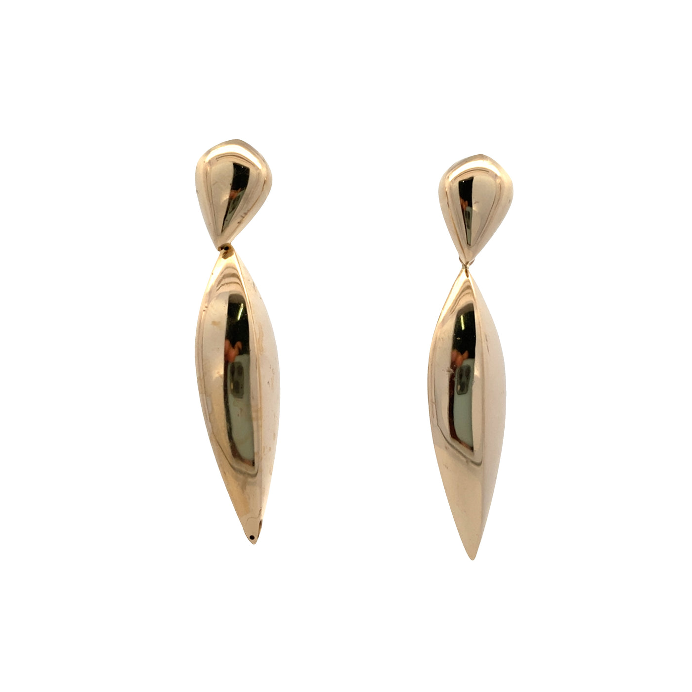 ESTATE Bold HP Dangle Earrings in Yellow Gold