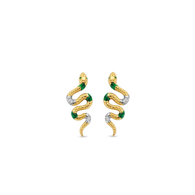 Snake Earrings in Three-Tone Gold by Ti Sento Milano
