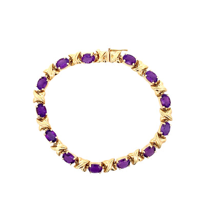 ESTATE Amethyst Bracelet in Yellow Gold