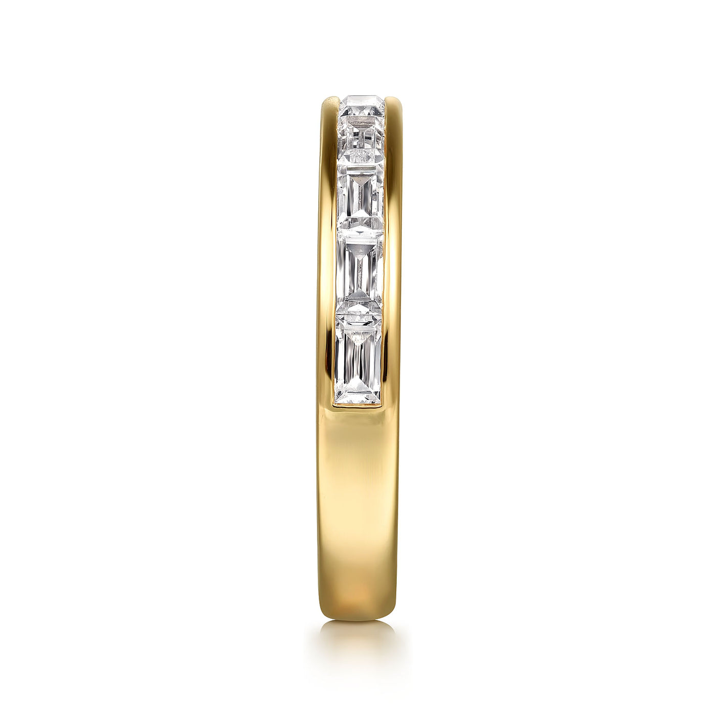 Baquette Diamond Band in Yellow Gold by Gabriel & Co.