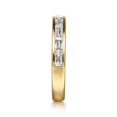 Baquette Diamond Band in Yellow Gold by Gabriel & Co.