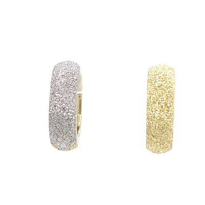 Reversable Huggie Hoops in Two-Tone Gold