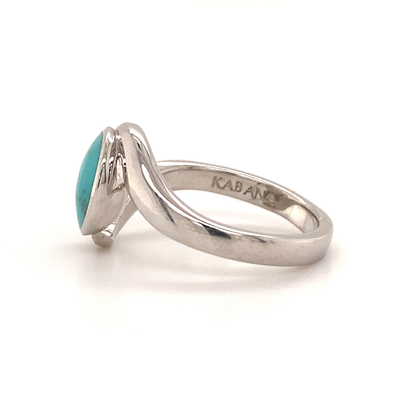 Kabana Silver Round Turquoise Inlay Ring R-CHR659T