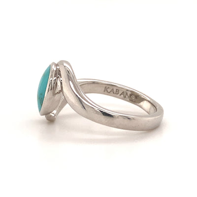 Kabana Silver Round Turquoise Inlay Ring R-CHR659T