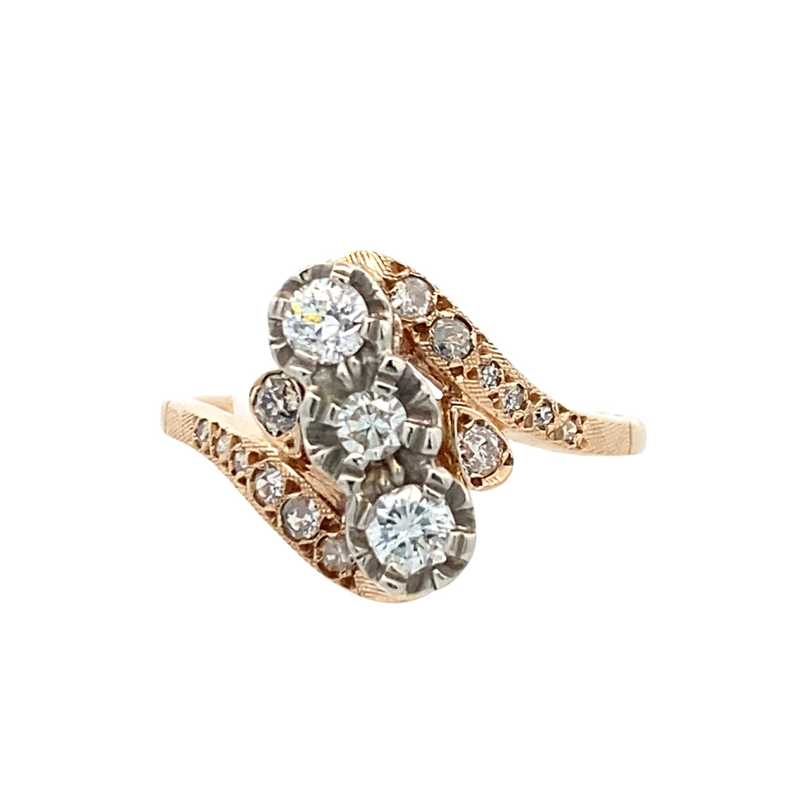 ESTATE Old Euro Diamond Ring in White Gold