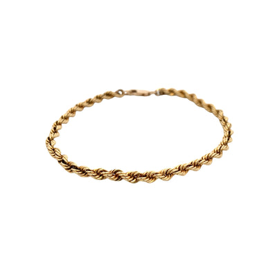 ESTATE 8" Rope Bracelet in 14K Yellow Gold