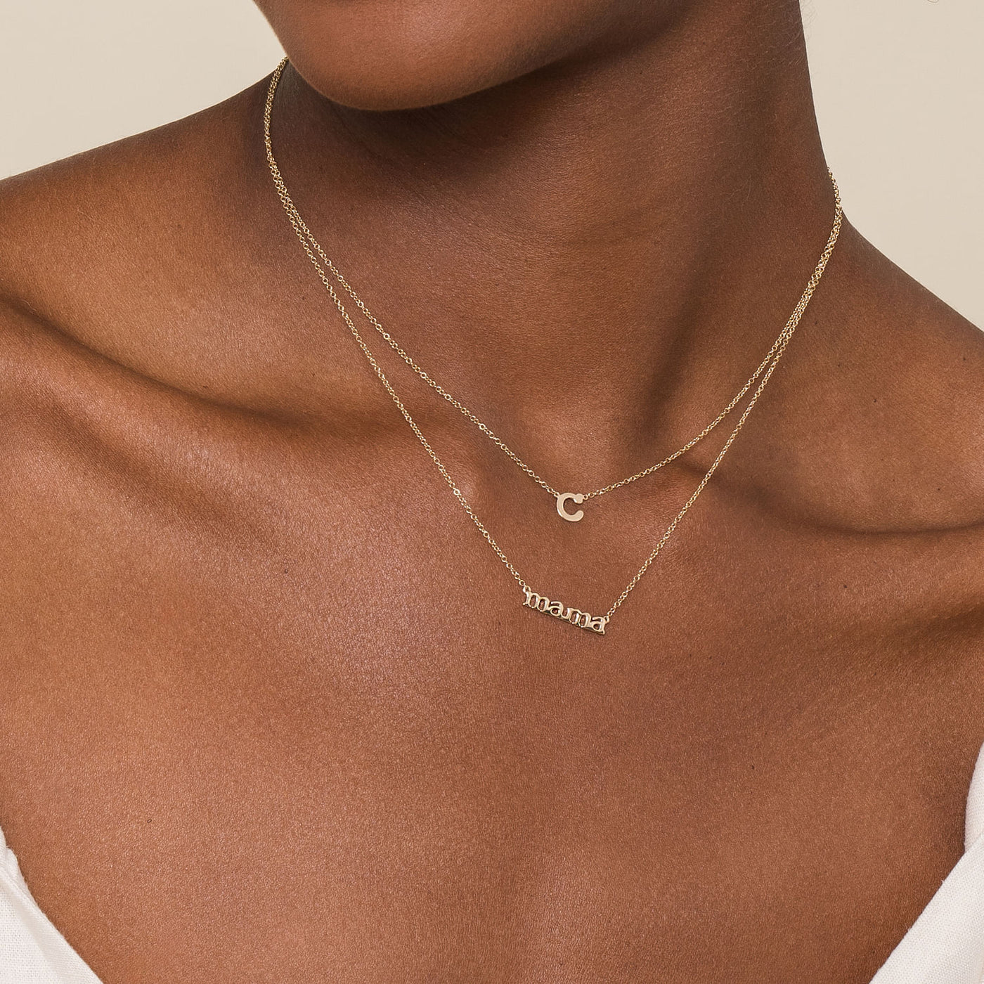 Initial “C” Necklace in Yellow Gold by Gabriel & Co.