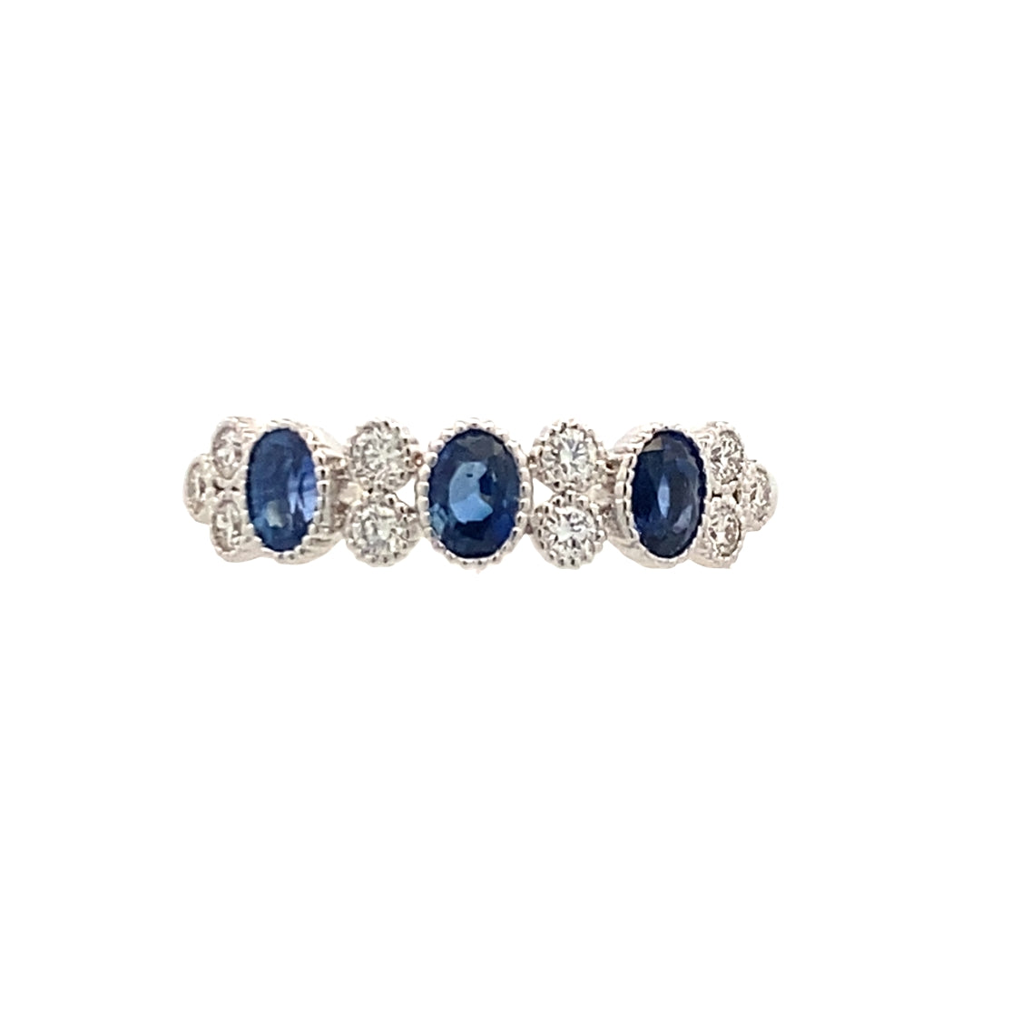Sapphire and Diamond Ring in White Gold