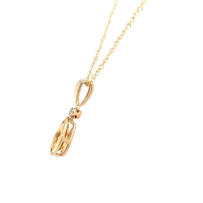 Citrine and Diamond Pendabnt in Yellow Gold