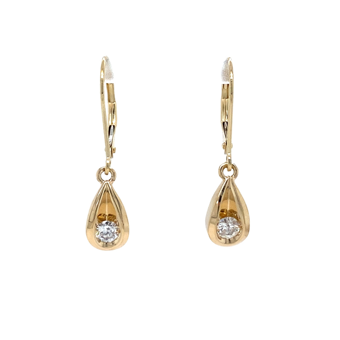 ESTATE Diamond Drop Earrings in Yellow Gold
