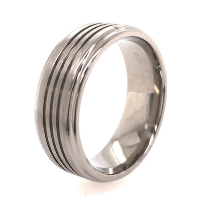 Fancy 8mm Wedding Band in Titanium