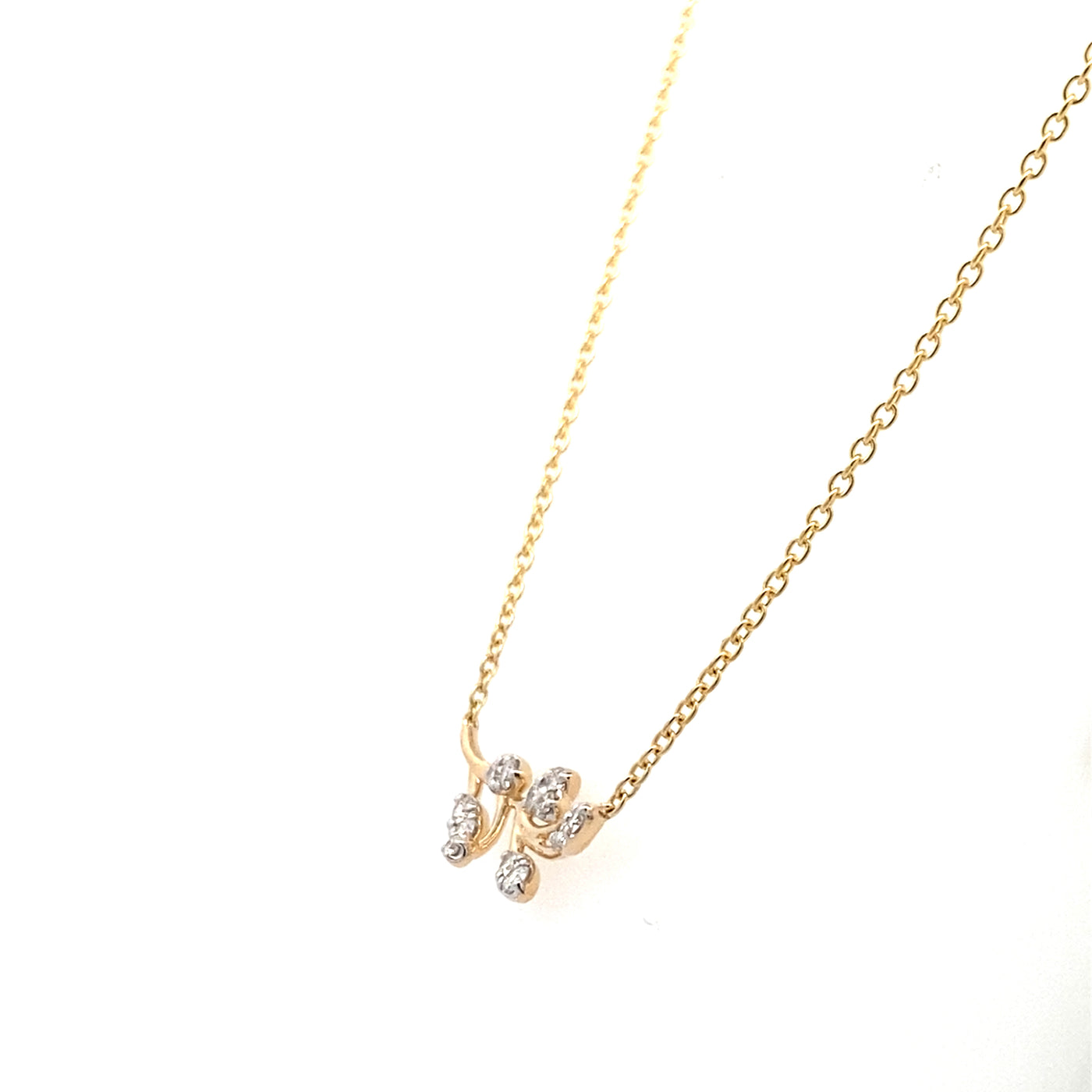 14K Yellow Gold .32CTW Diamond Branch Necklace, 18" by Allison Kaufman