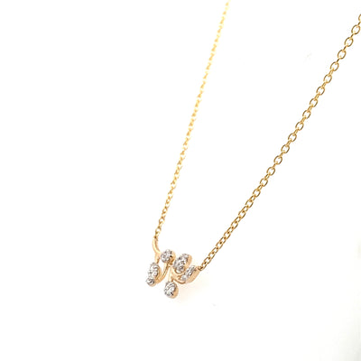 14K Yellow Gold .32CTW Diamond Branch Necklace, 18" by Allison Kaufman