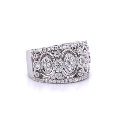 Simon G Jewelry 18 Karat White Gold Contemporary Style Round Diamond Fashion Ring - Women's LP2040