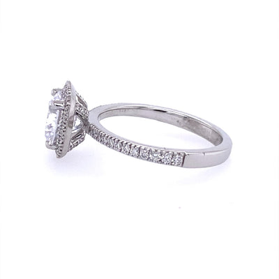 Simon G Jewelry 18 Karat White Gold Halo Round Shape Engagement Ring MR1840-A/366528