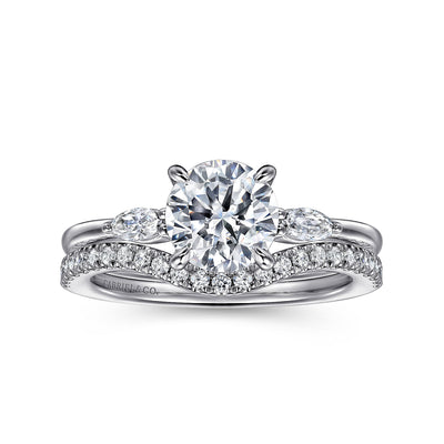 Gabriel & Co. 14K White Gold Diamond Engagement Ring ER16198R6W43JJ