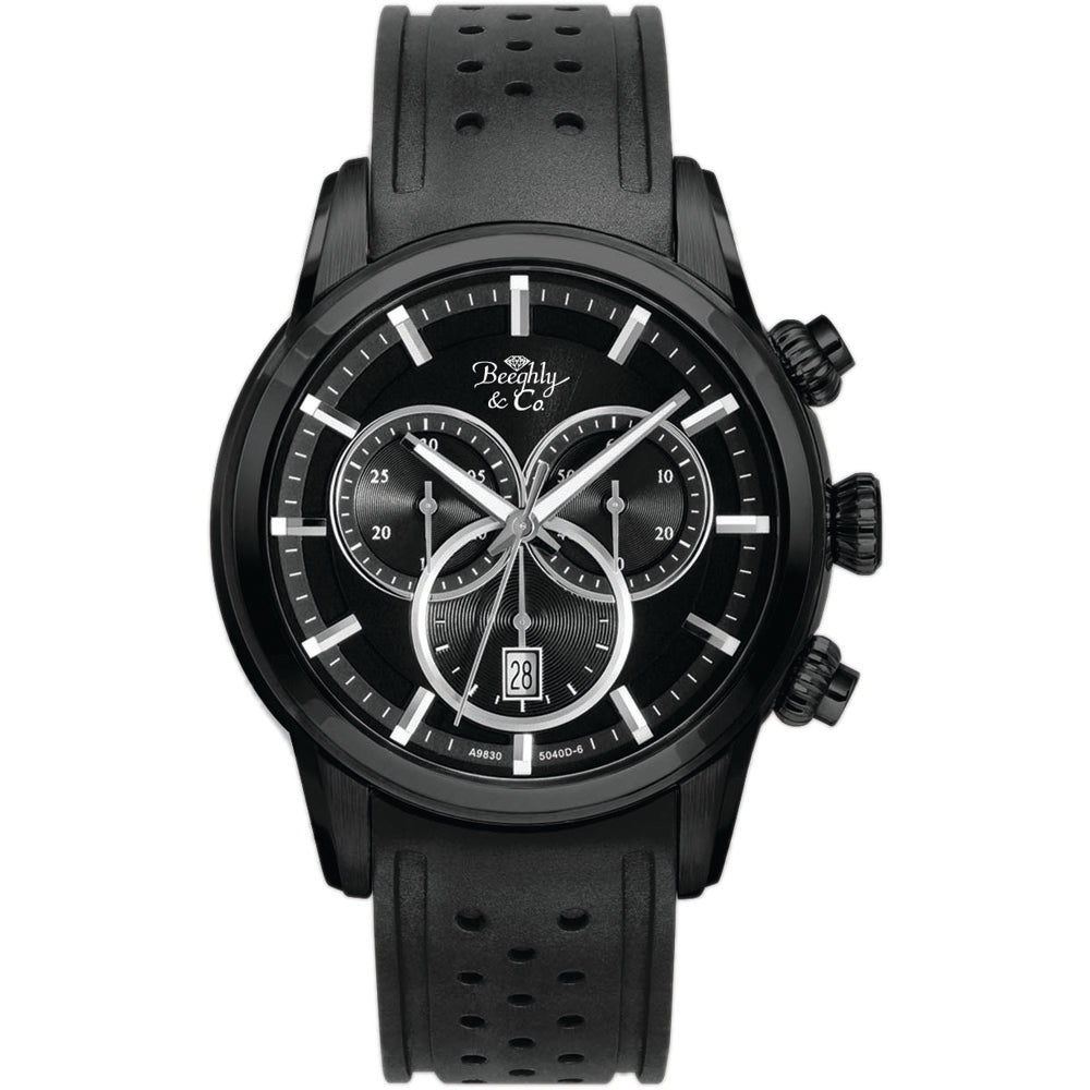 Beeghly and Company Stainless Steel Chronograph A9830BKW/RU-BLK