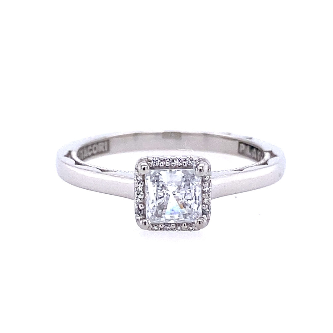 Platinum Halo Princess Cut Engagement Ring  49PR4.5/265762