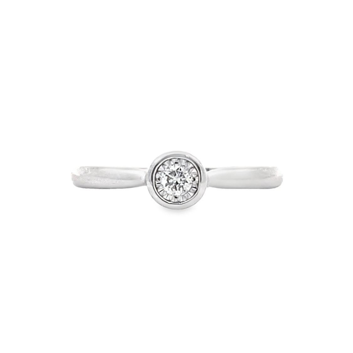 Diamond Solitaire Promise Ring in White Gold