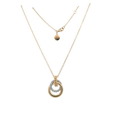 Diamond Interlocking Circle Pendant in Two-Tone Gold by Gabriel & Co.