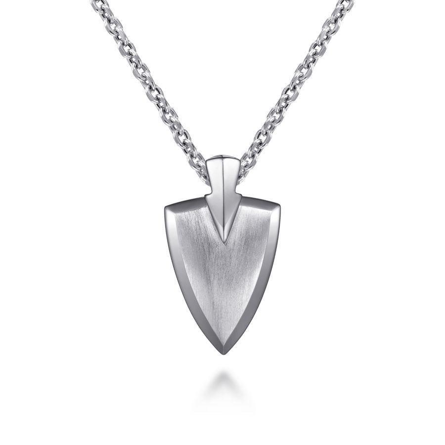Men's Arrowhead Pendant in Silver by Gabriel & Co.
