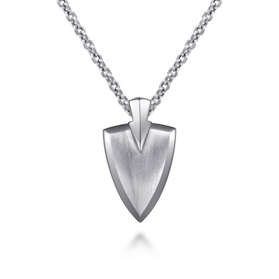 Men's Arrowhead Pendant in Silver by Gabriel & Co.