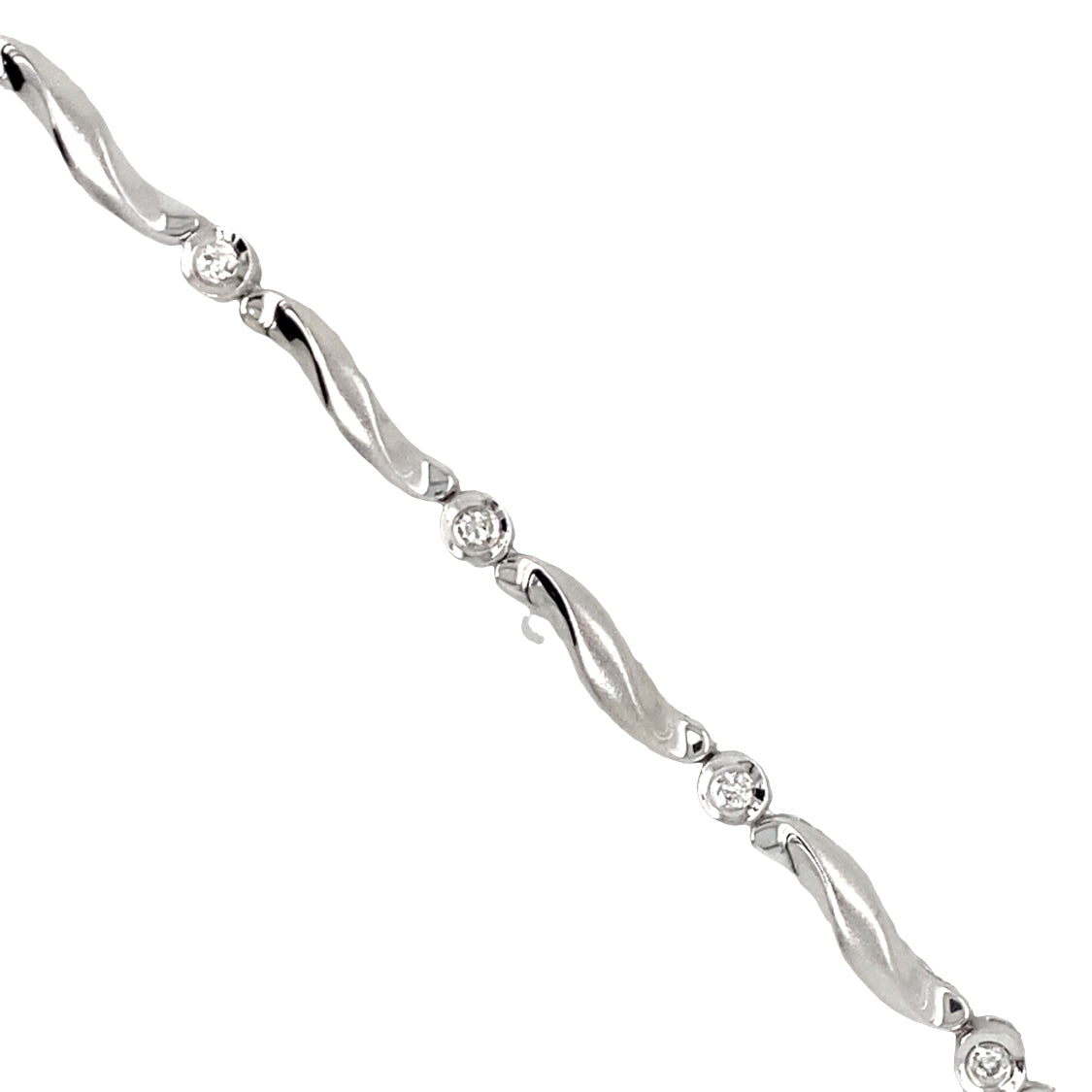 ESTATE Diamond Link Bracelet in White Gold