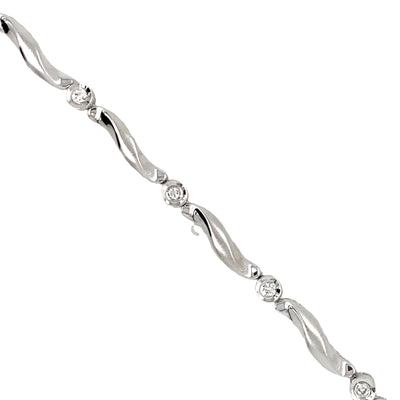 ESTATE Diamond Link Bracelet in White Gold