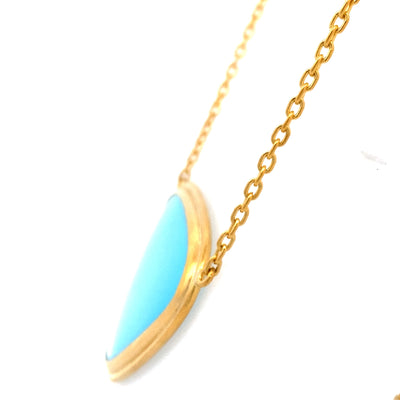 ESTATE Lika Behar Turquoise Necklace in Yellow Gold