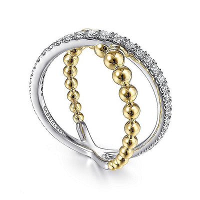 Gabriel & Co. 14 Karat Cross Over Style Round Diamond Fashion Ring - Lady's LR51628M45JJ