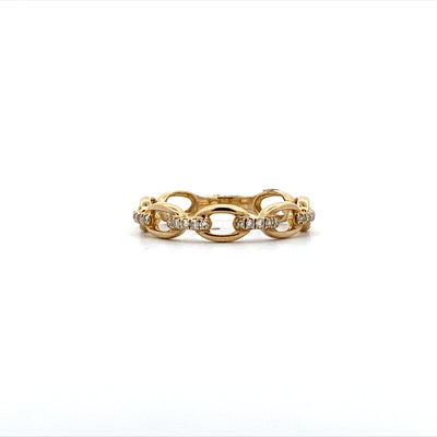 10 Karat Chain Link Diamond Fashion Ladies Ring RG11802-1YSC