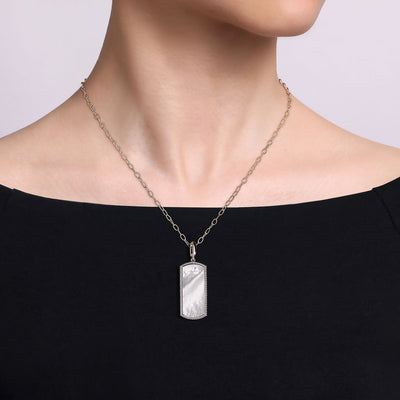 MOP Dog Tag in Silver by Gabriel & Co.