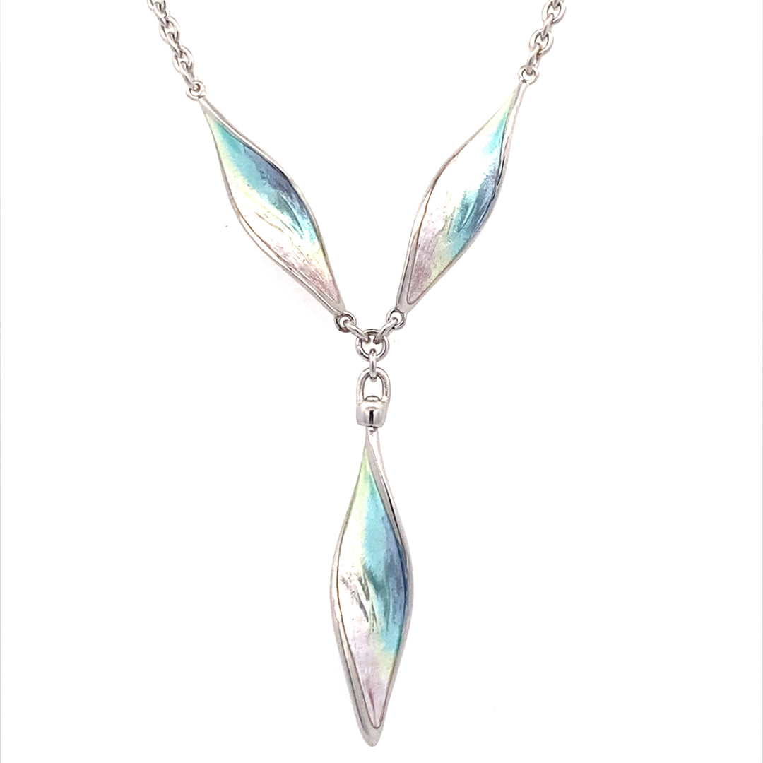 Nicole Barr Sterling Silver Enamel Aurora Necklace NN0491A