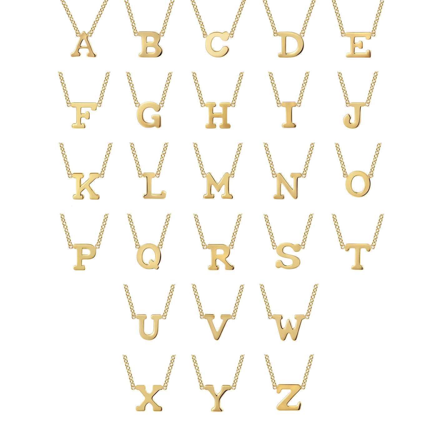 Initial “E” Link Necklace in Yellow Gold by Gabriel & Co.