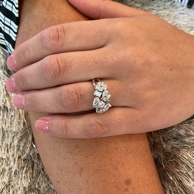 Diamond Cluster Ring in White Gold by Simon G
