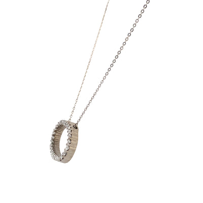 ESTATE Diamond Oval Pendant in White Gold