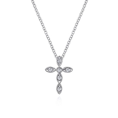 Gabriel & Co 14K White Gold Diamond Cross Pendant NK2210W45jj