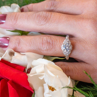 Vintage Style Engagement Ring in White Gold by Gabriel & Co.